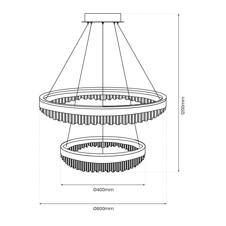 LED Żyrandol na lince LED/85W/230V śr. 60 cm złoty