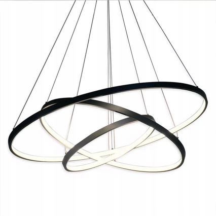 LED Żyrandol na lince LED/90W/230V śr. 80 cm czarny