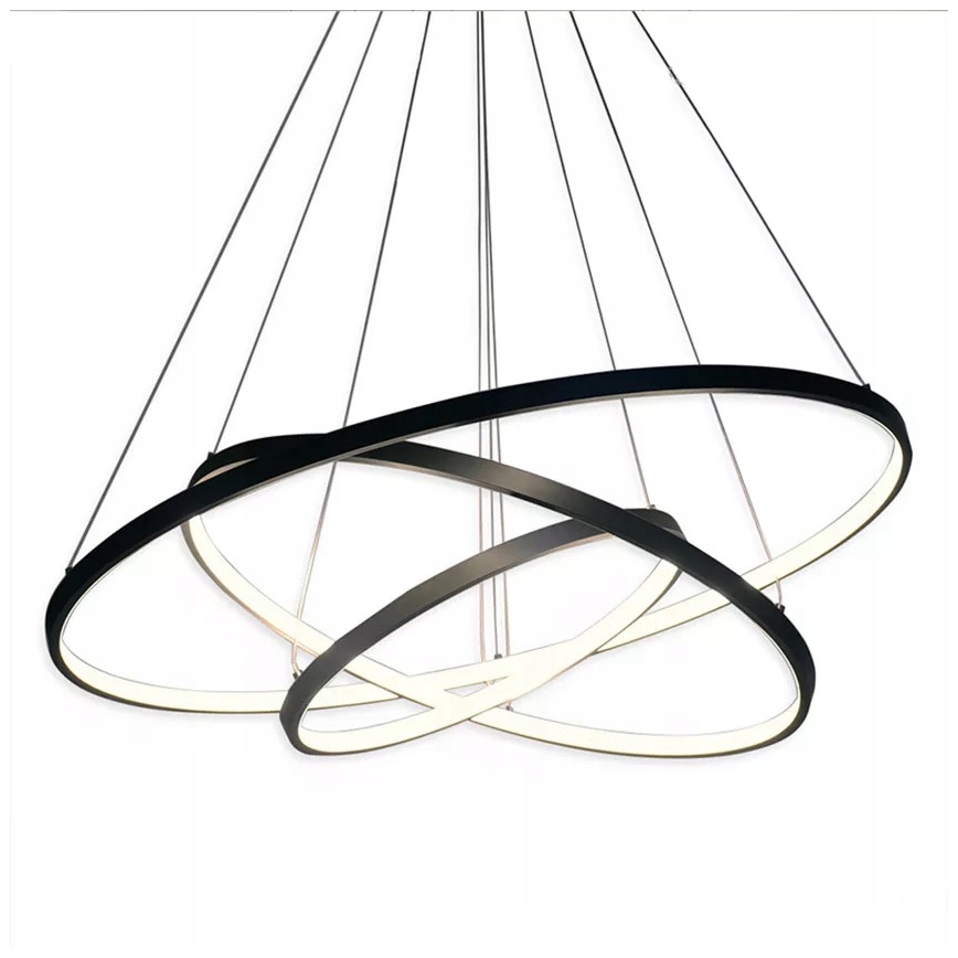 LED Żyrandol na lince LED/90W/230V śr. 80 cm czarny