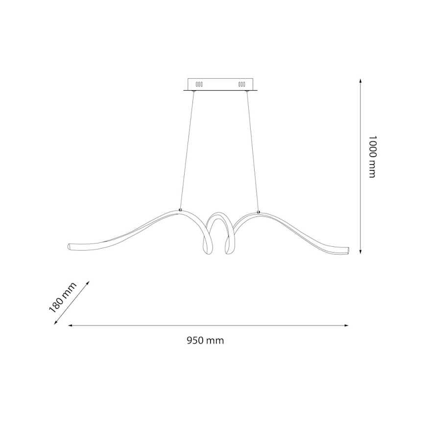 LED Żyrandol na lince LOOP LED/28W/230V czarny