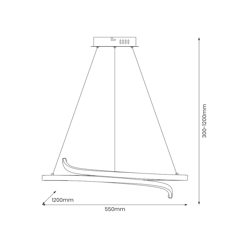 LED Żyrandol na lince LORENZO LED/35W/230V czarny