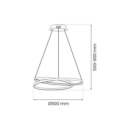 LED Żyrandol na lince LUCERO LED/48W/230V chrom błyszczący