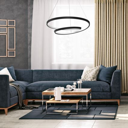 LED Żyrandol na lince LUCERO LED/48W/230V czarny
