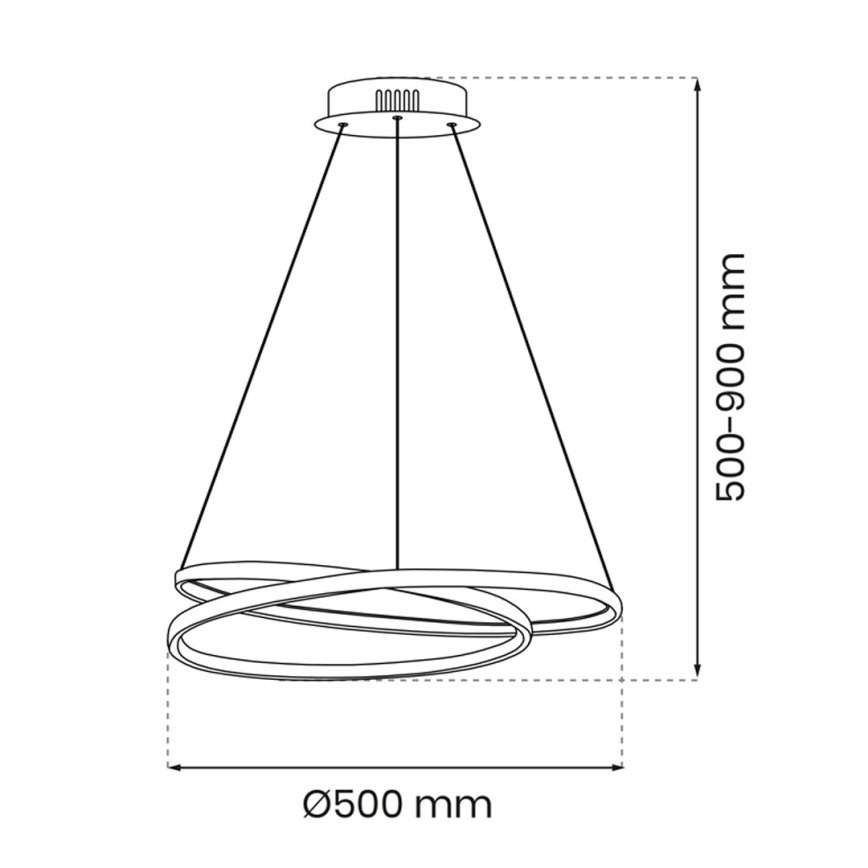 LED Żyrandol na lince LUCERO LED/48W/230V czarny