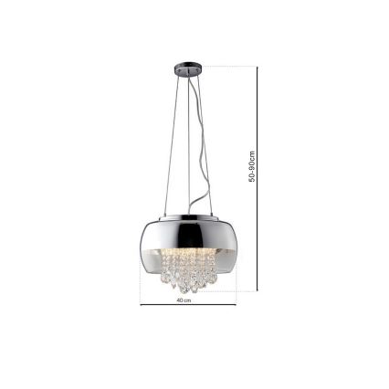 LED Żyrandol na lince LUNA 1xE14/40W/230V