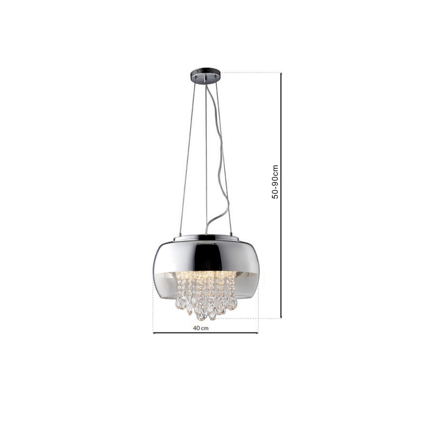LED Żyrandol na lince LUNA 1xE14/40W/230V