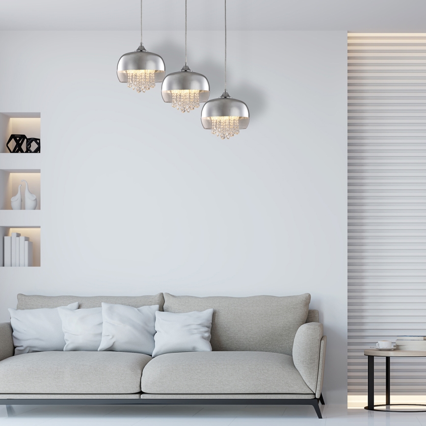 LED Żyrandol na lince LUNA 3xE14/40W/230V