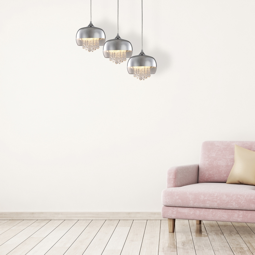 LED Żyrandol na lince LUNA 3xE14/40W/230V