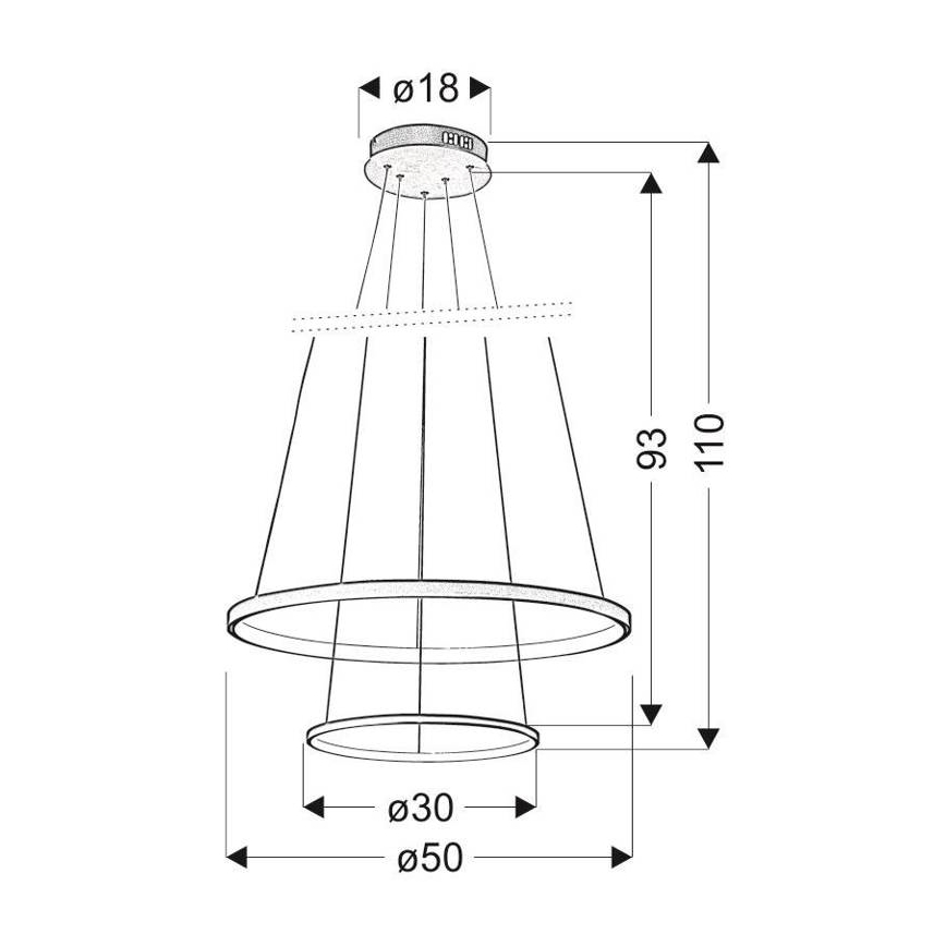 LED Żyrandol na lince LUNE LED/40W/230V