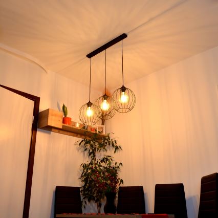 LED Żyrandol na lince MERCURE 3xE27/15W/230V