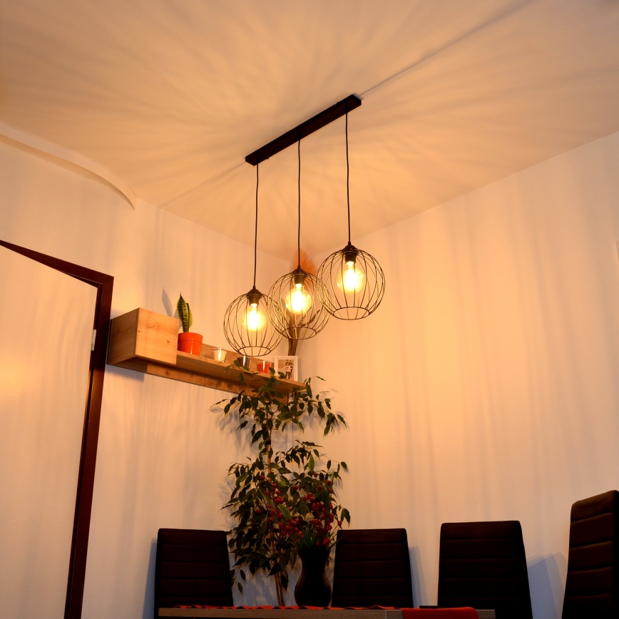 LED Żyrandol na lince MERCURE 3xE27/15W/230V