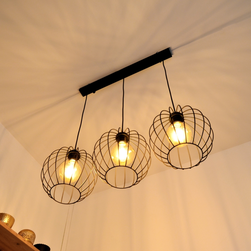 LED Żyrandol na lince MERCURE 3xE27/15W/230V