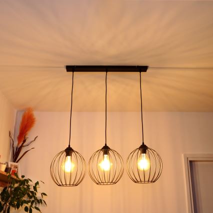 LED Żyrandol na lince MERCURE 3xE27/15W/230V