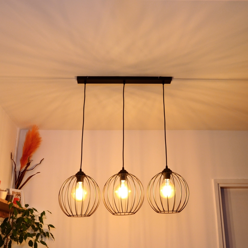 LED Żyrandol na lince MERCURE 3xE27/15W/230V