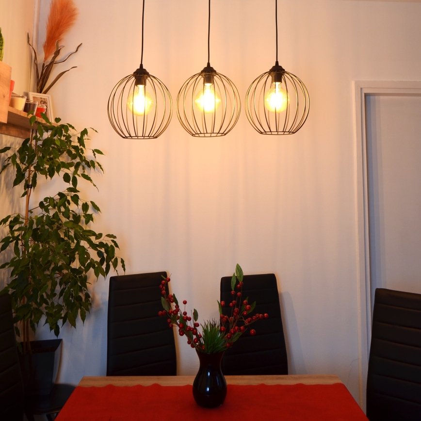 LED Żyrandol na lince MERCURE 3xE27/15W/230V