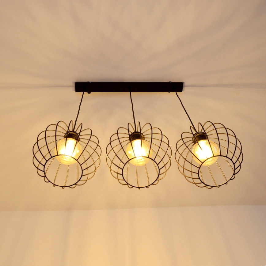 LED Żyrandol na lince MERCURE 3xE27/15W/230V