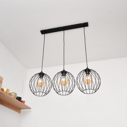 LED Żyrandol na lince MERCURE 3xE27/15W/230V