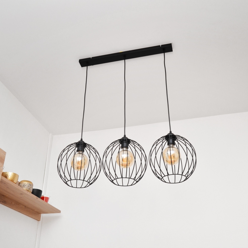 LED Żyrandol na lince MERCURE 3xE27/15W/230V