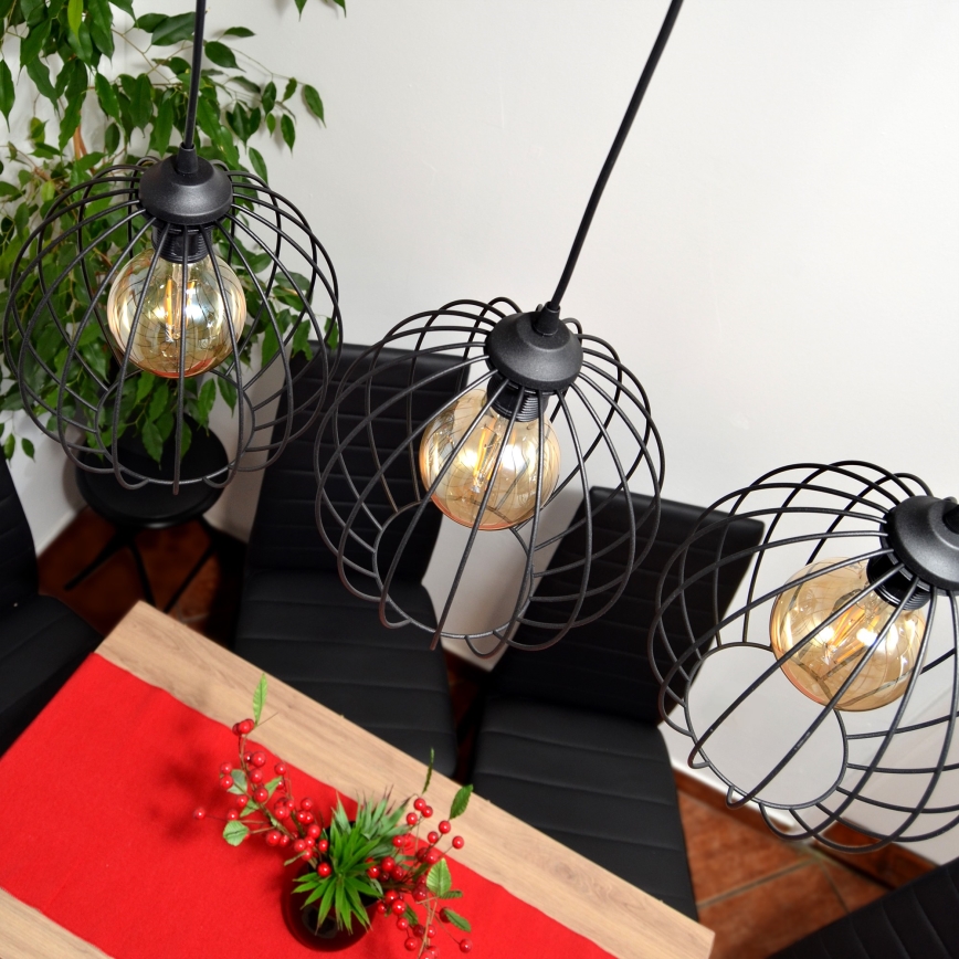 LED Żyrandol na lince MERCURE 3xE27/15W/230V