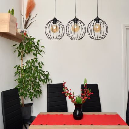 LED Żyrandol na lince MERCURE 3xE27/15W/230V