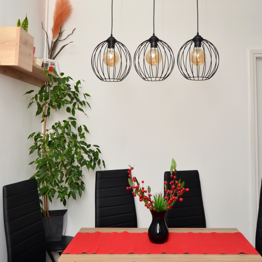 LED Żyrandol na lince MERCURE 3xE27/15W/230V
