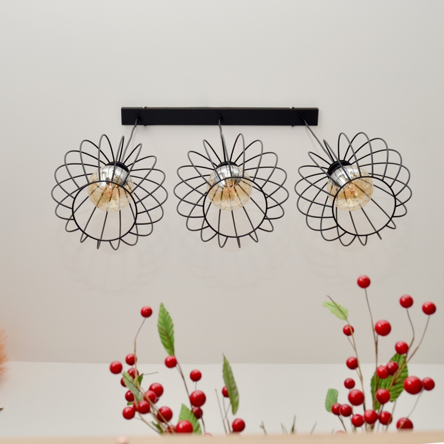 LED Żyrandol na lince MERCURE 3xE27/15W/230V