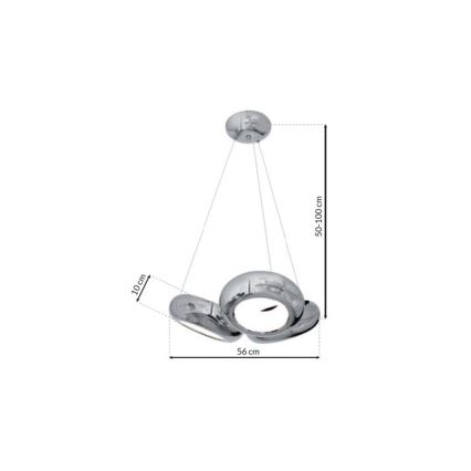 LED Żyrandol na lince MERCURIO 3xLED/12W/230V
