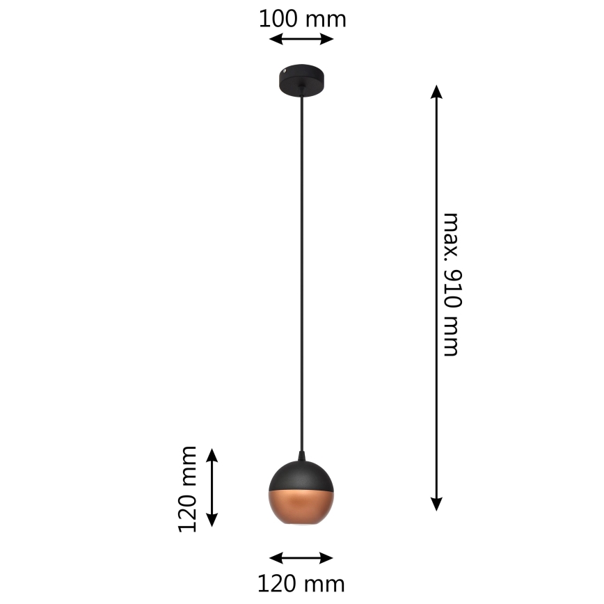 LED Żyrandol na lince MIDWAY 1xGU10/4,8W/230V czarny/miedź
