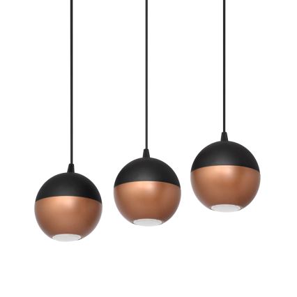 LED Żyrandol na lince MIDWAY 3xGU10/4,8W/230V czarny/miedź