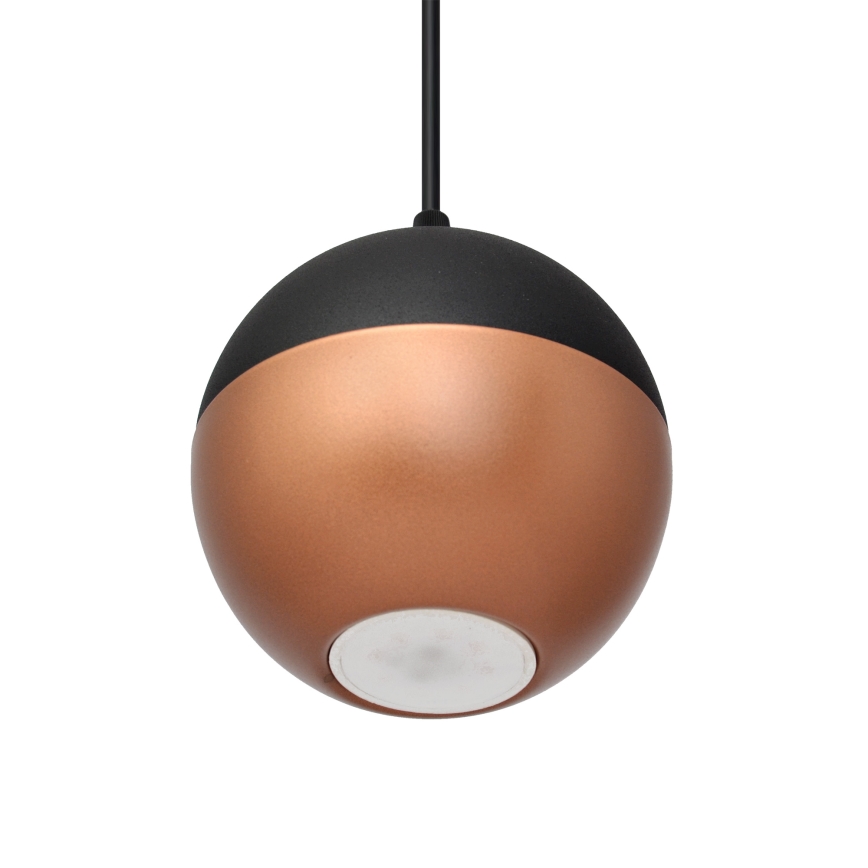 LED Żyrandol na lince MIDWAY 3xGU10/4,8W/230V czarny/miedź