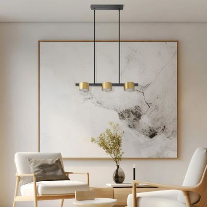 LED Żyrandol na lince MIRELLA 3xGX53/6W/230V złoty/czarny