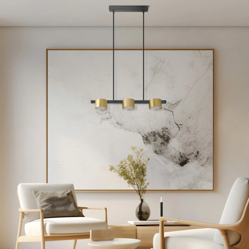 LED Żyrandol na lince MIRELLA 3xGX53/6W/230V złoty/czarny