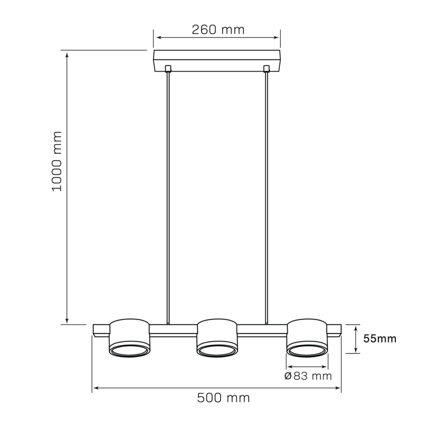 LED Żyrandol na lince MIRELLA 3xGX53/6W/230V złoty/czarny