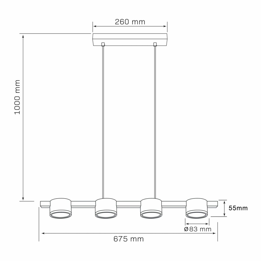 LED Żyrandol na lince MIRELLA 4xGX53/6W/230V złoty/czarny
