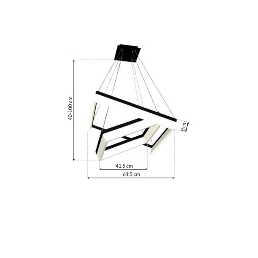 LED Żyrandol na lince NERO 2xLED/80W/230V