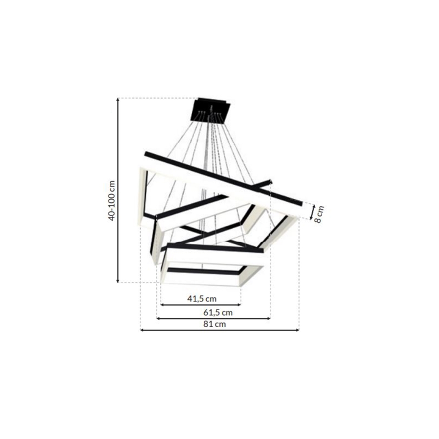 LED Żyrandol na lince NERO 3xLED/140W/230V