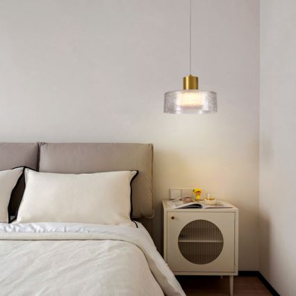 LED Żyrandol na lince NIMBUS LED/8W/230V 3000K złoty/przezroczysty śr. 20 cm