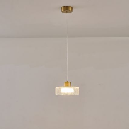 LED Żyrandol na lince NIMBUS LED/8W/230V 3000K złoty/przezroczysty śr. 20 cm