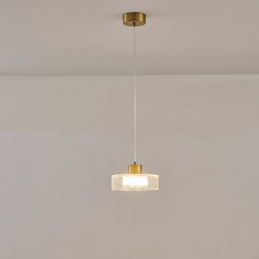 LED Żyrandol na lince NIMBUS LED/8W/230V 3000K złoty/przezroczysty śr. 20 cm
