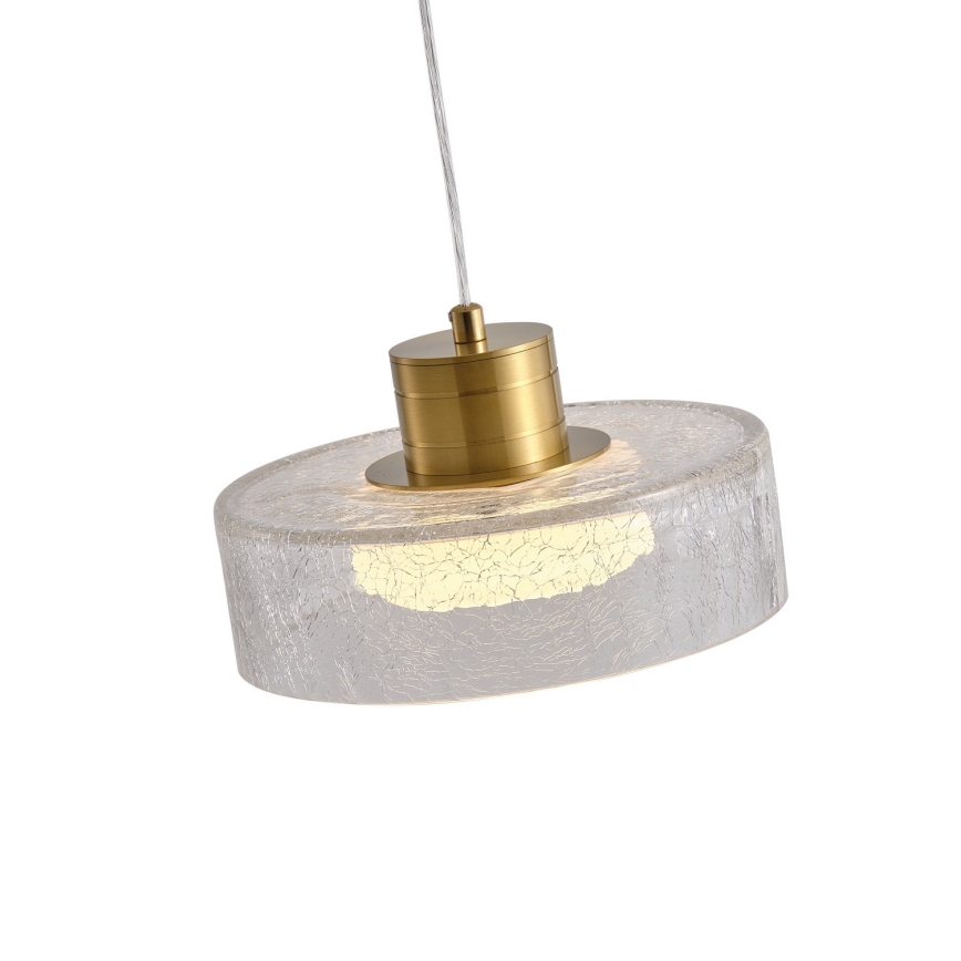 LED Żyrandol na lince NIMBUS LED/8W/230V 3000K złoty/przezroczysty śr. 20 cm
