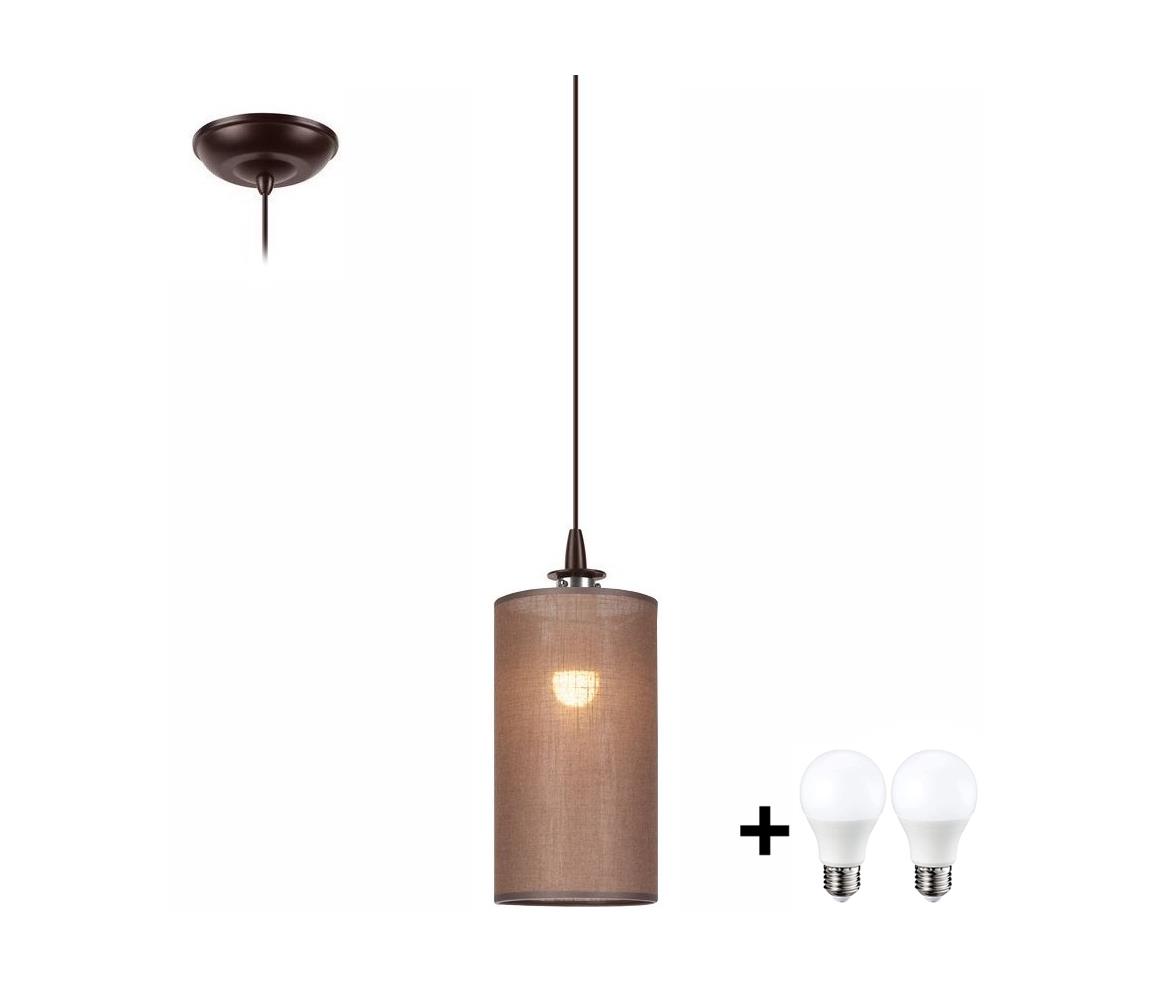 LED Żyrandol na lince NOEL MINI 1xE27/60W/230V brązowy