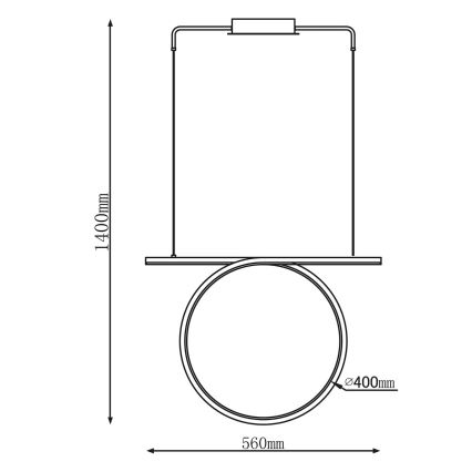 LED żyrandol na lince ODETTA LED/30W/230V 4000K czarny