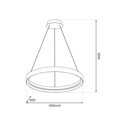 LED Żyrandol na lince ORBITA LED/52W/230V biały/czarny