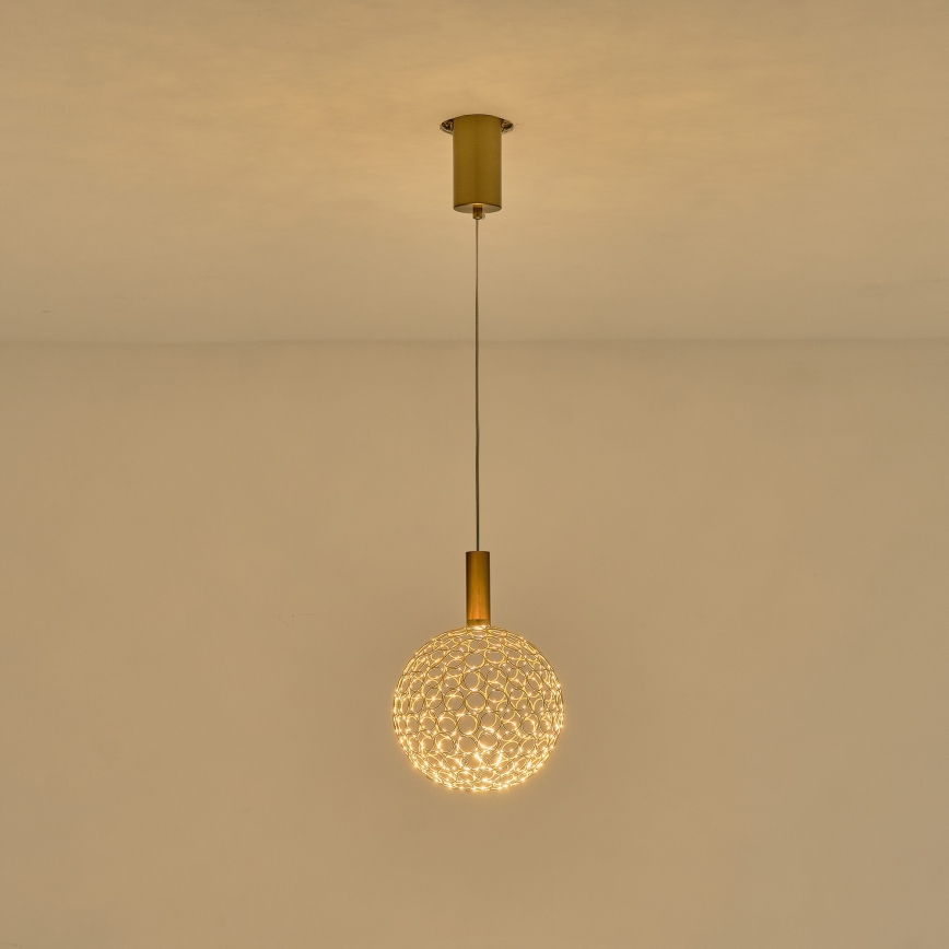 LED Żyrandol na lince PERFORATO LED/6,3W/230V 3000K złoty śr. 20 cm