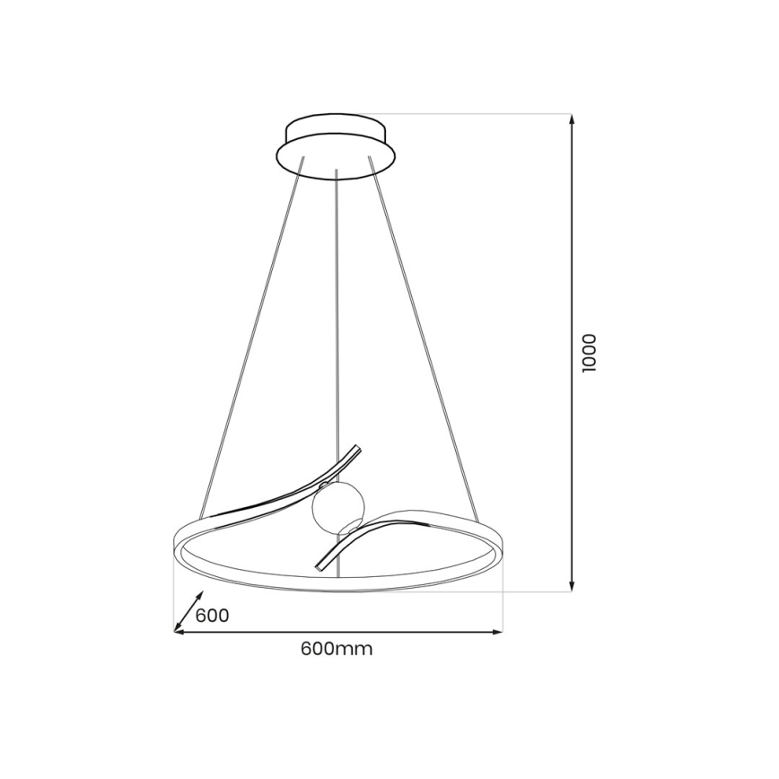 LED Żyrandol na lince PERLA LED/34W/230V czarny