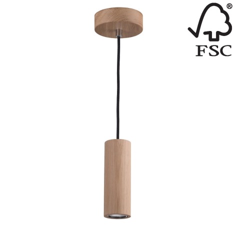 LED Żyrandol na lince PIPE 1xGU10/5W/230V dąb matowy - certyfikat FSC