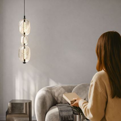 LED żyrandol na lince PLAYA LED/12W/230V czarny