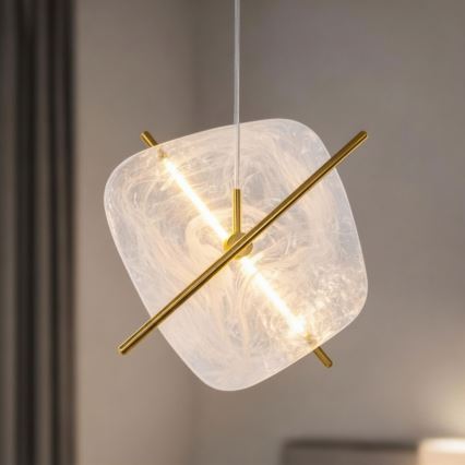 LED żyrandol na lince RELAX LED/15W/230V złoty/biały