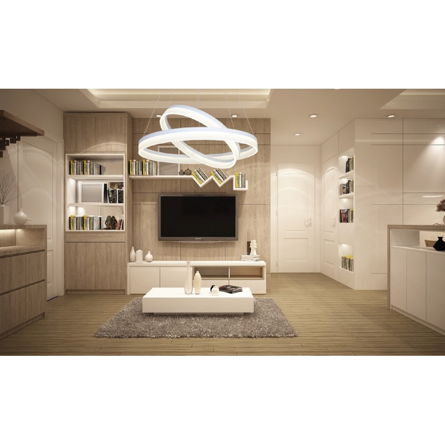 LED Ściemnialny żyrandol na drucie RING z pilotem  LED/60W/230V