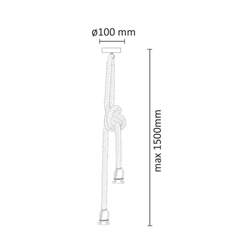 LED Żyrandol na lince ROPE 2xE27/10W/230V